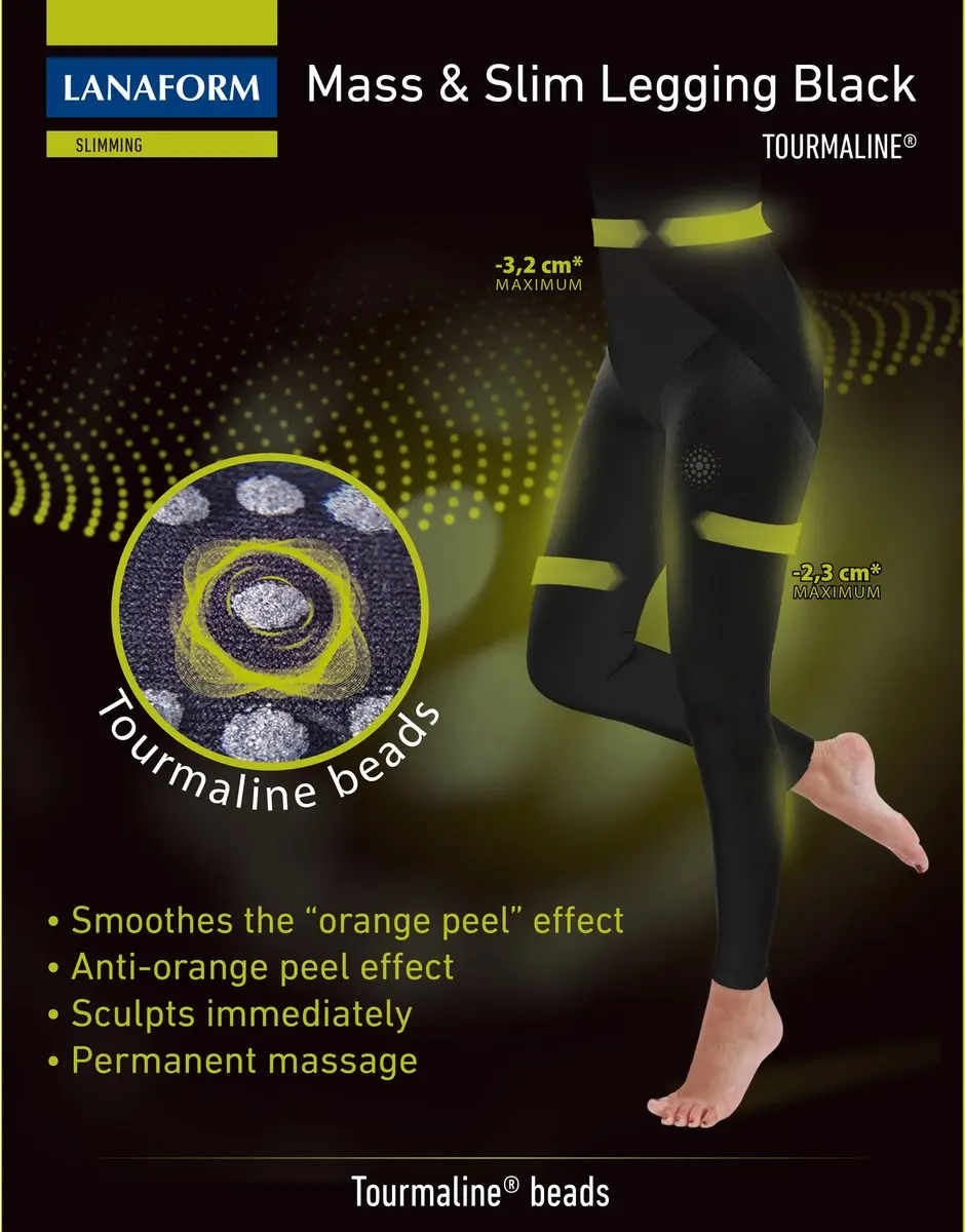 Lanaform Mass & Slim Afslanklegging S - Anti Cellulitis - Zwart