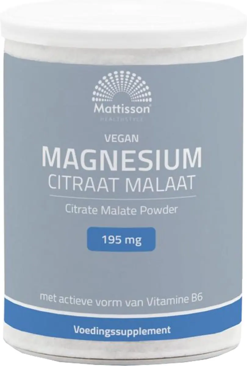 Mattisson Magnesium Citraat Malaat Poeder 195mg - 125g