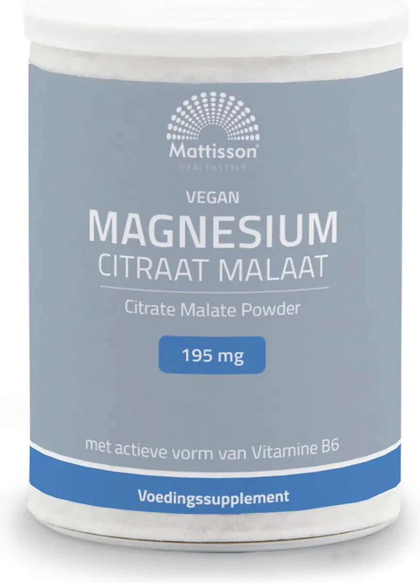 Mattisson Magnesium Citraat Malaat Poeder 195mg - 125g
