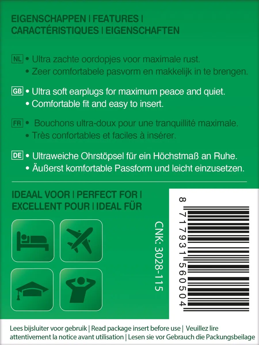 Get Plugged Sleep Plugs Oordoppen 36dB - 6 Stuks Lichtgroen