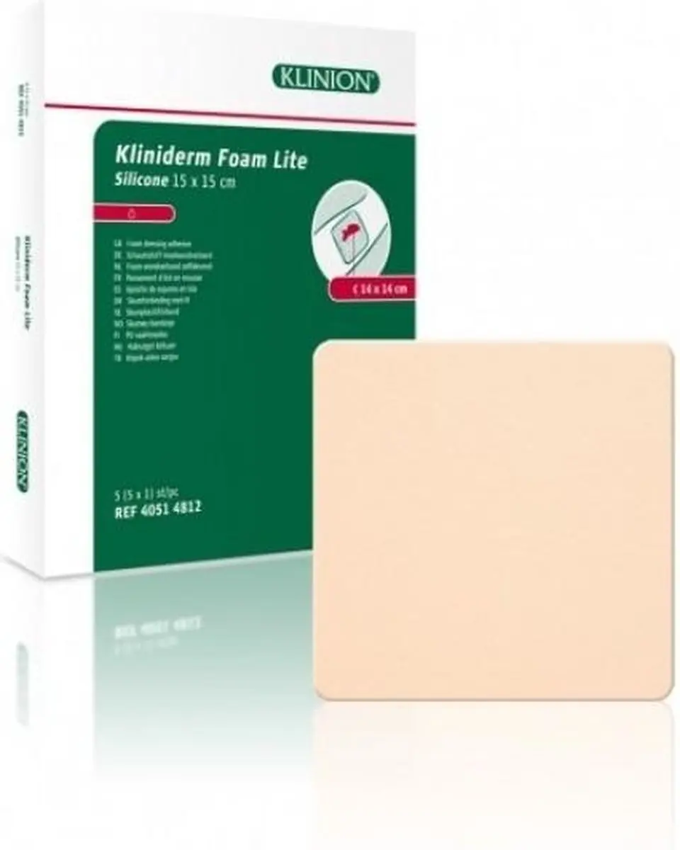 Klinion Kliniderm Foam Silicone Lite Schuimverband 15x15cm