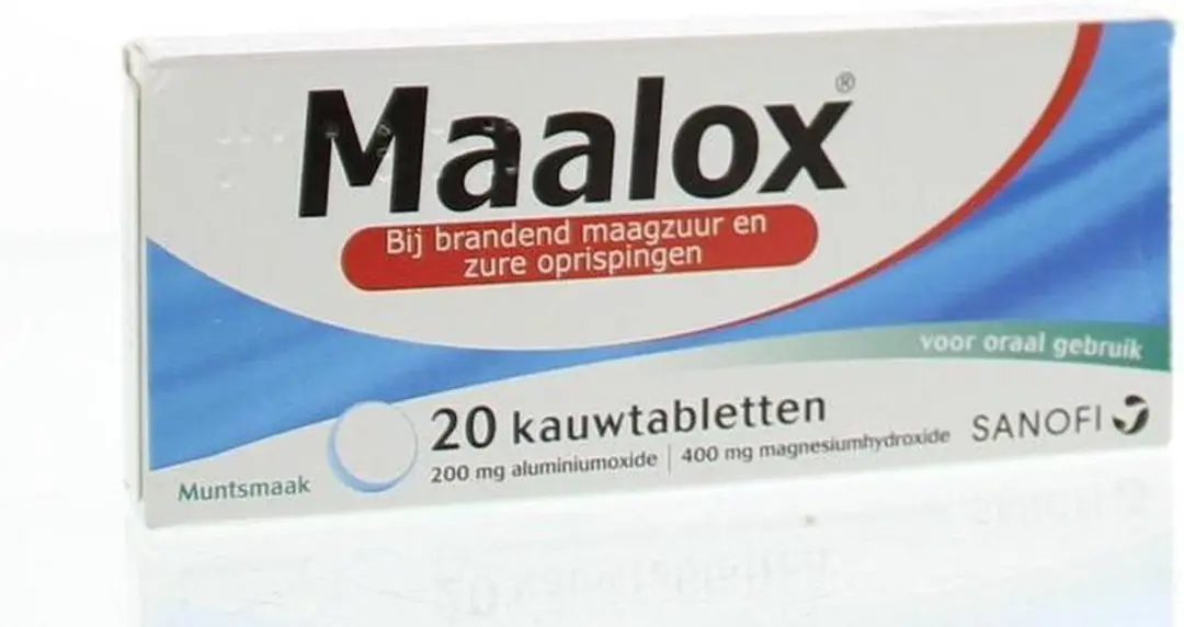 Maalox Kauwtabletten Muntsmaak - 20 Stuks