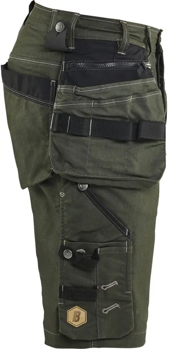 Blåkläder Short Denim Stretch X1900 Werkbroek 46 - Donker herfstgroen/Zwart