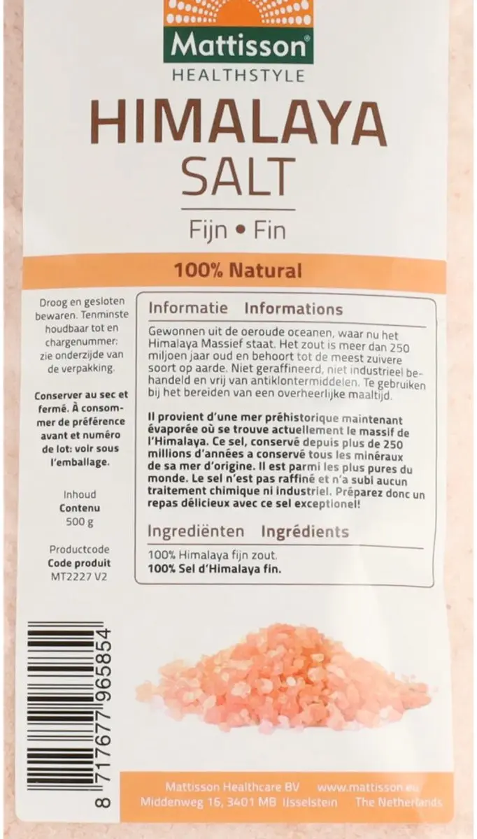 Mattisson Himalaya Zout Fijn Navulzak 500g