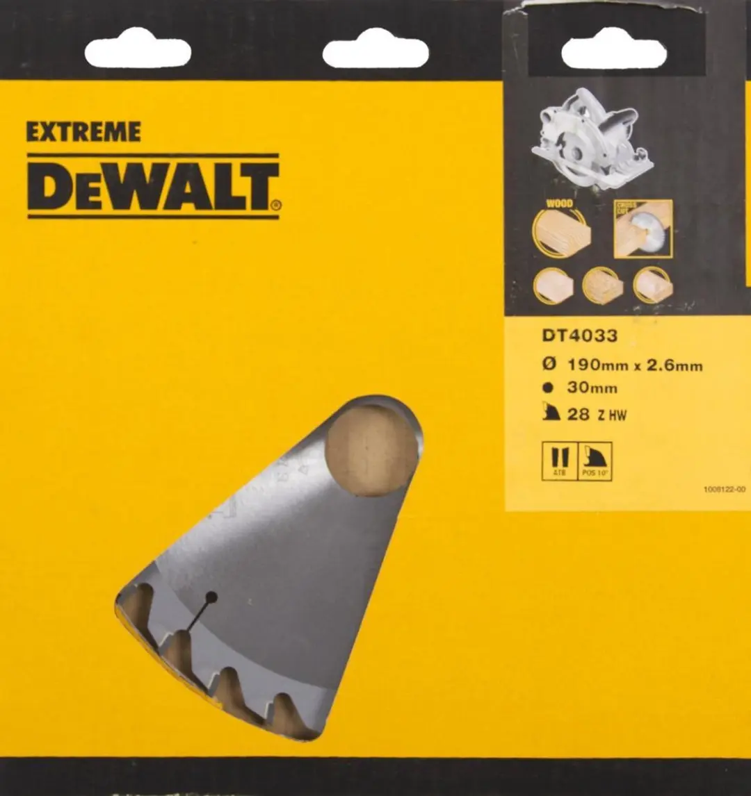 DeWalt Extreme DT4033-QZ Cirkelzaagblad Hout 190mm 28T