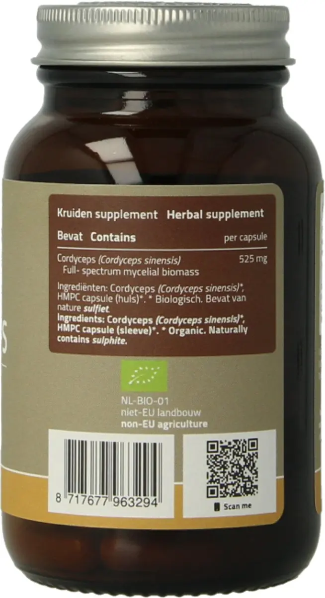 Mattisson Biologische Cordyceps Vegan 525mg Capsules - 60 Stuks