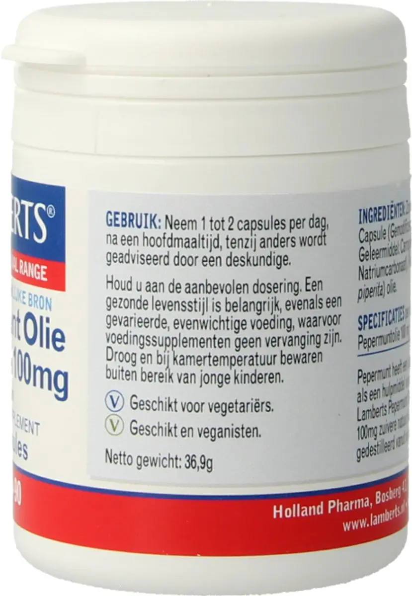 Lamberts Pepermuntolie 90 Capsules - 100mg