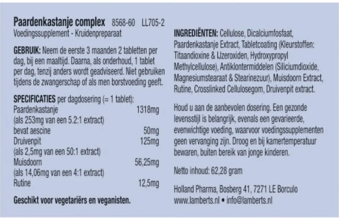 Lamberts Horse Chestnut Complex Tabletten 60 st