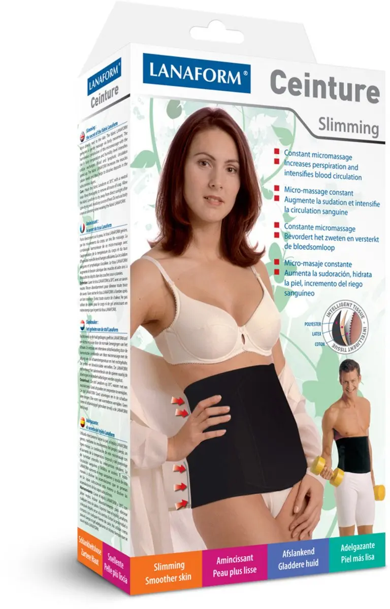 Lanaform Dynamic Zweetband Buik - Afslankgordel Zwart