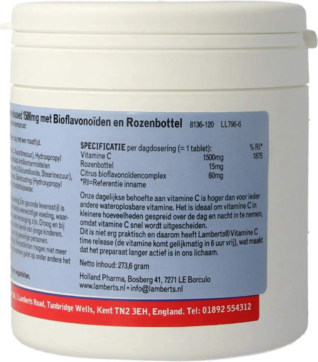 Lamberts Vitamine C-Time 1500mg 120 Tabletten