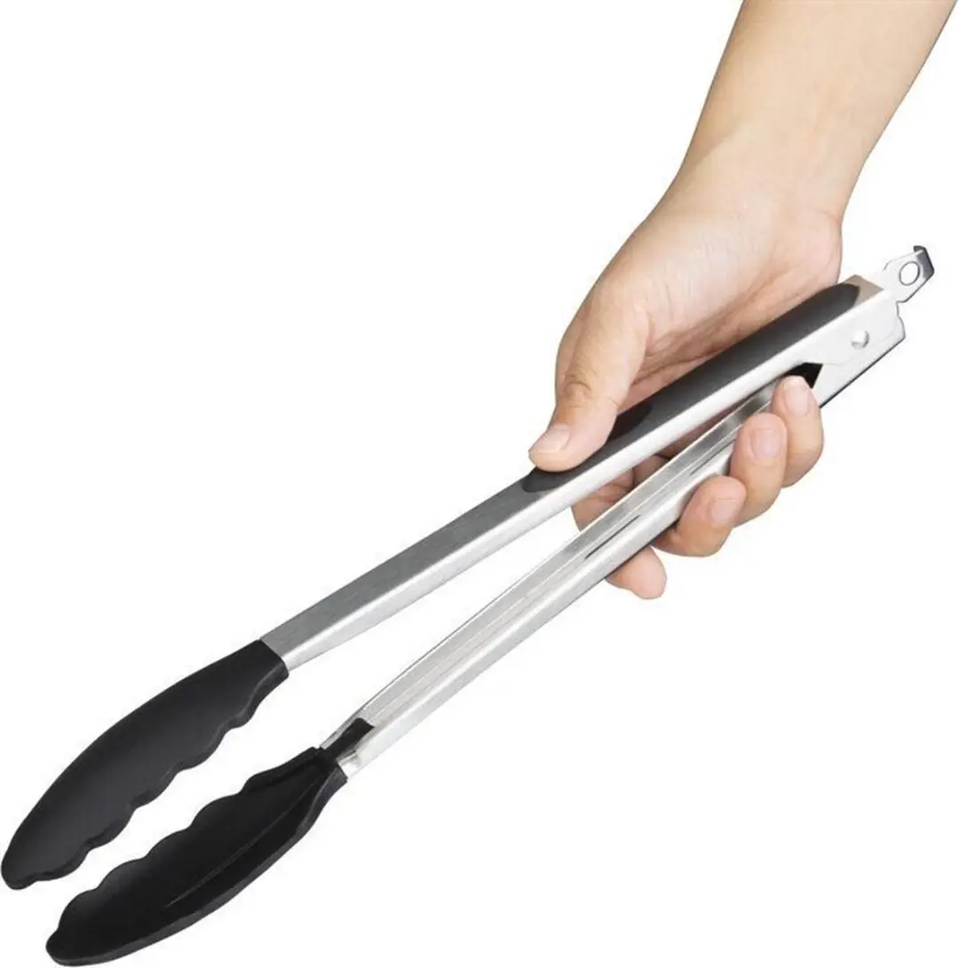 Vogue Vergrendelbare Servertang 30cm - Zwart/RVS - afbeelding 4 van 6