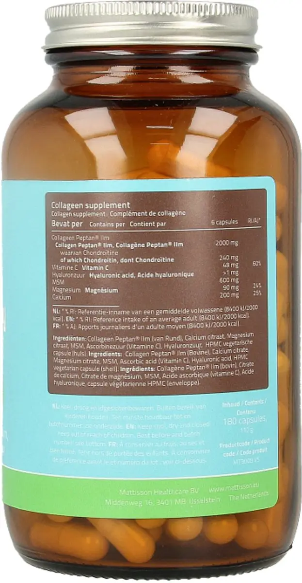 Mattisson Collageen Blend Peptan Type II 180 Capsules