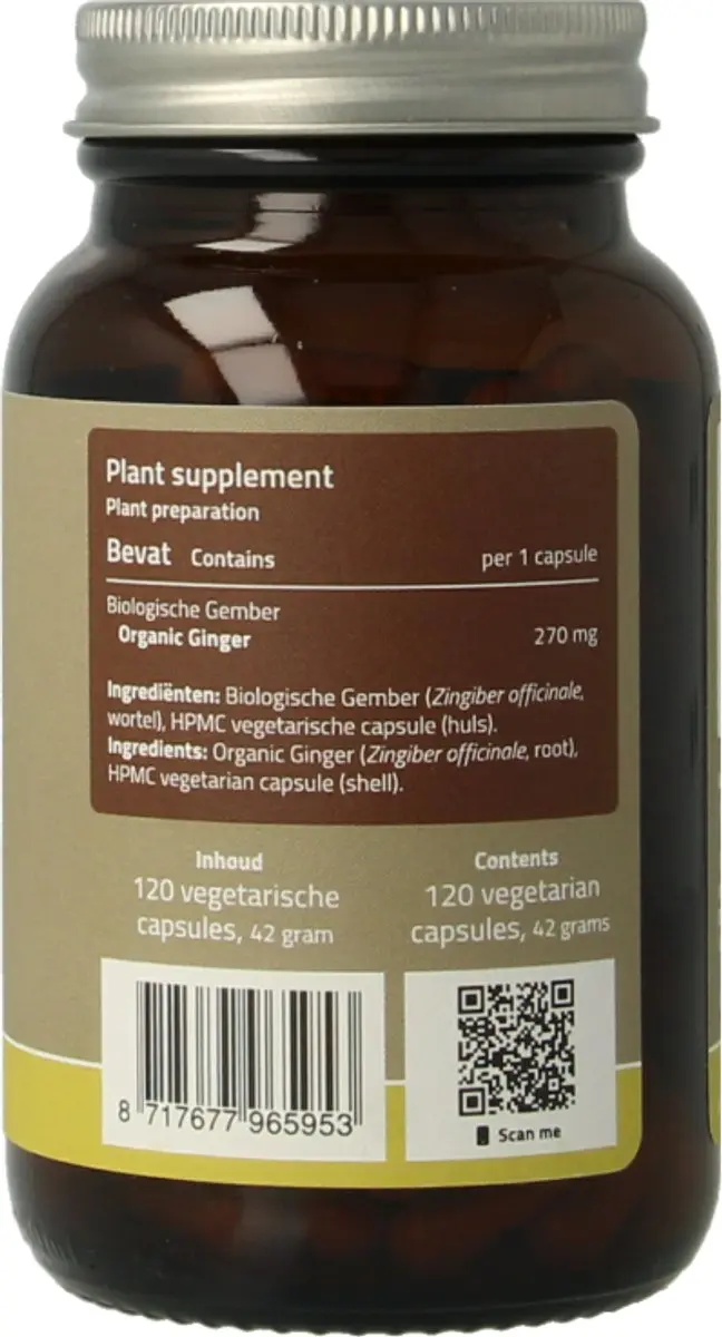 Mattisson Biologische Gember Capsules 270mg - 120 Stuks