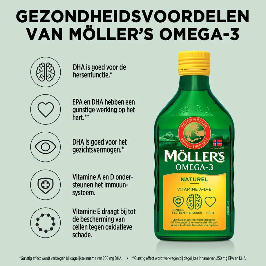 Mollers Omega-3 Levertraan Naturel 6x250ml
