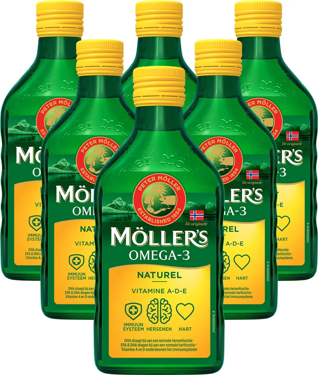 Mollers Omega-3 Levertraan Naturel 6x250ml