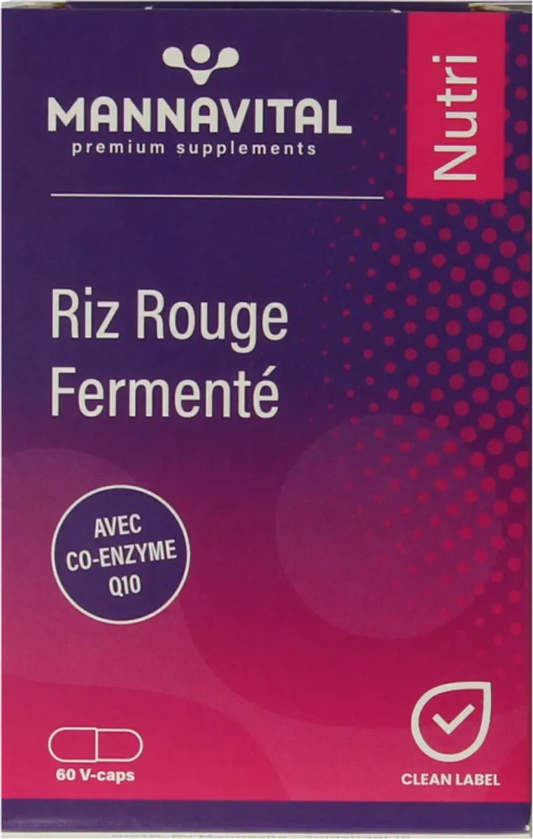 Mannavital Gefermenteerde Rode Rijst 60 Capsules