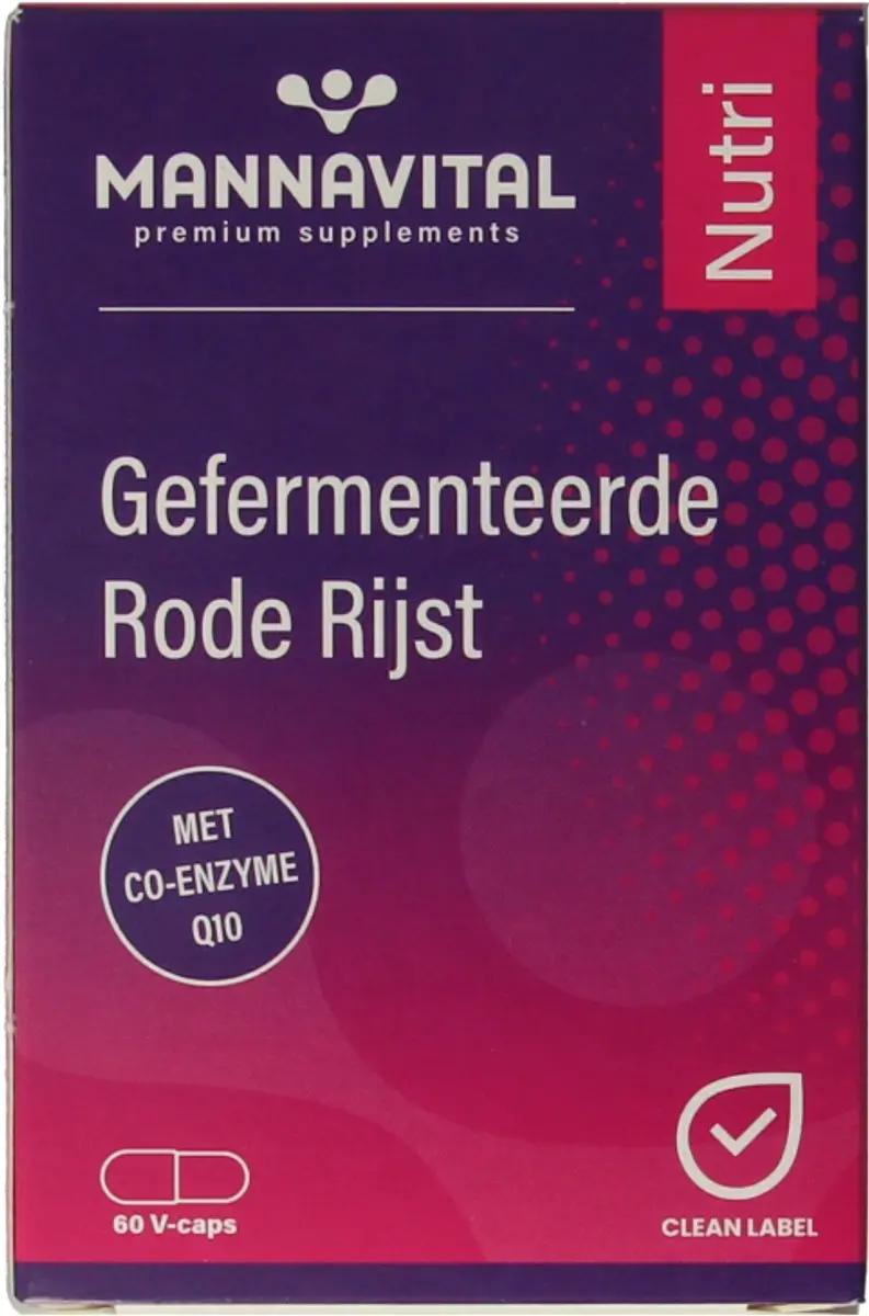 Mannavital Gefermenteerde Rode Rijst 60 Capsules