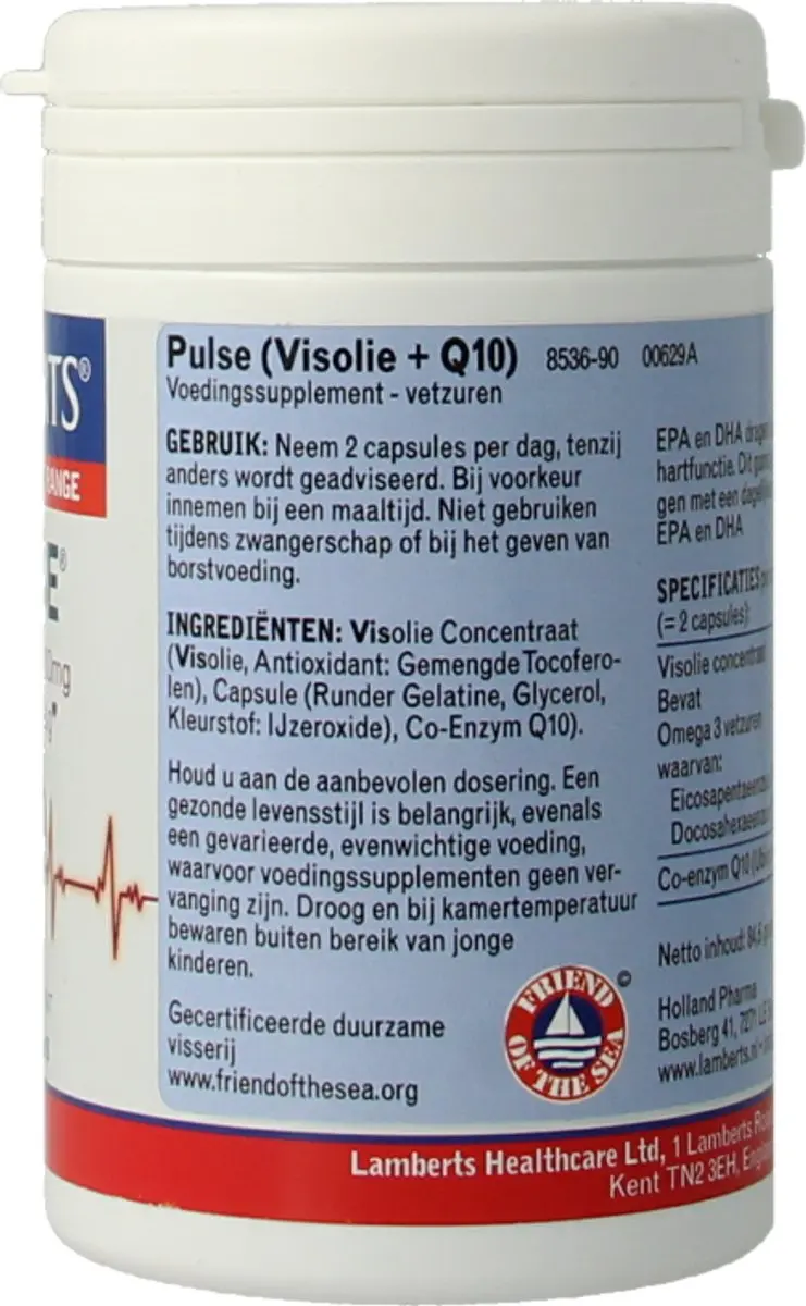 Lamberts Pulse Visolie + Q10 90 Capsules