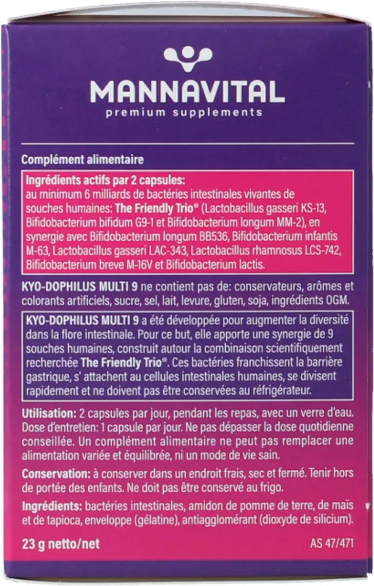 Mannavital Kyo Dophilus Multi 9 60 Capsules
