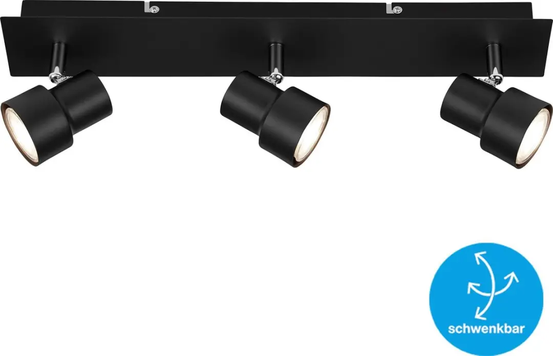 Briloner ROCK Plafondlamp 3x GU10 5W - 460lm - Zwart