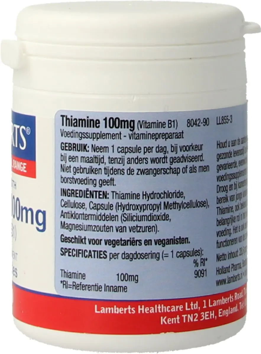 Lamberts Vitamine B1 100mg - 90 Stuks