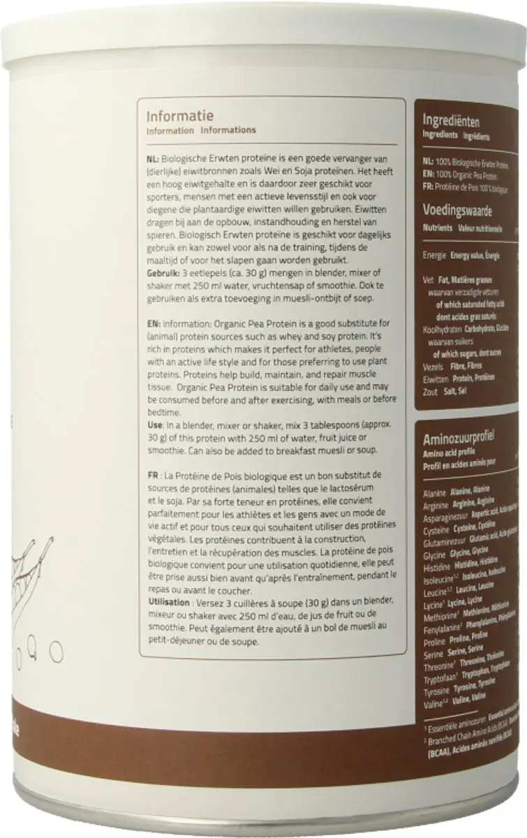 Mattisson Biologische Erwtenproteïne 80% - 350g