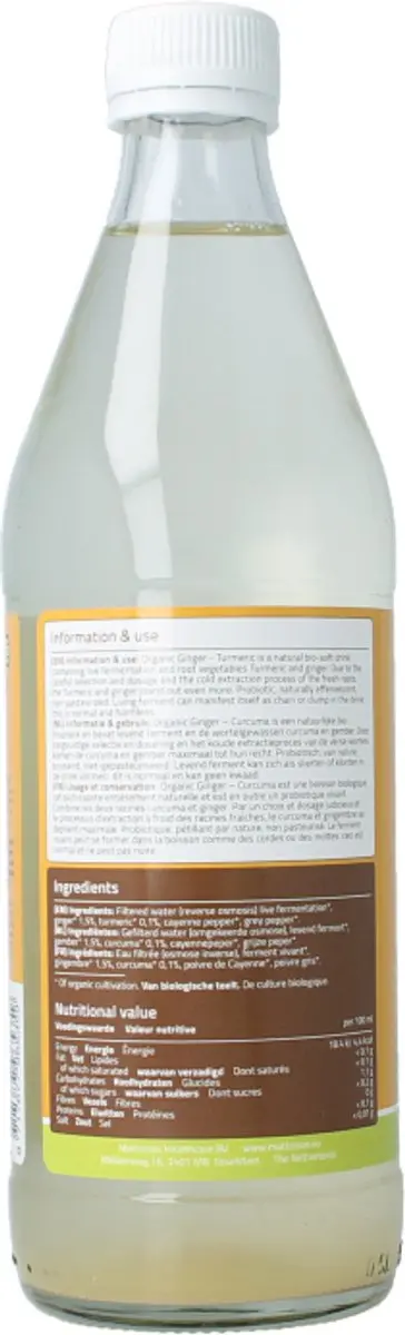 Mattisson Biologische Living Lemonade Gember & Kurkuma 500ml