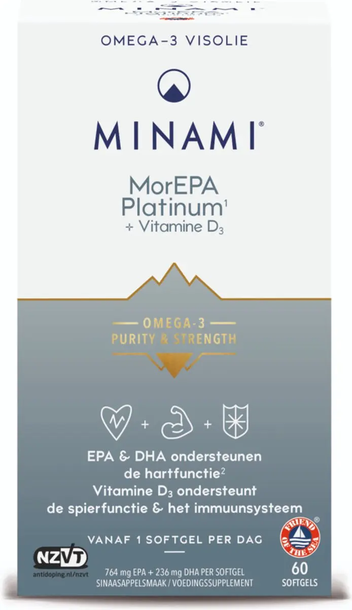 Minami MorEPA Platinum + Vitamine D3 60 Softgels