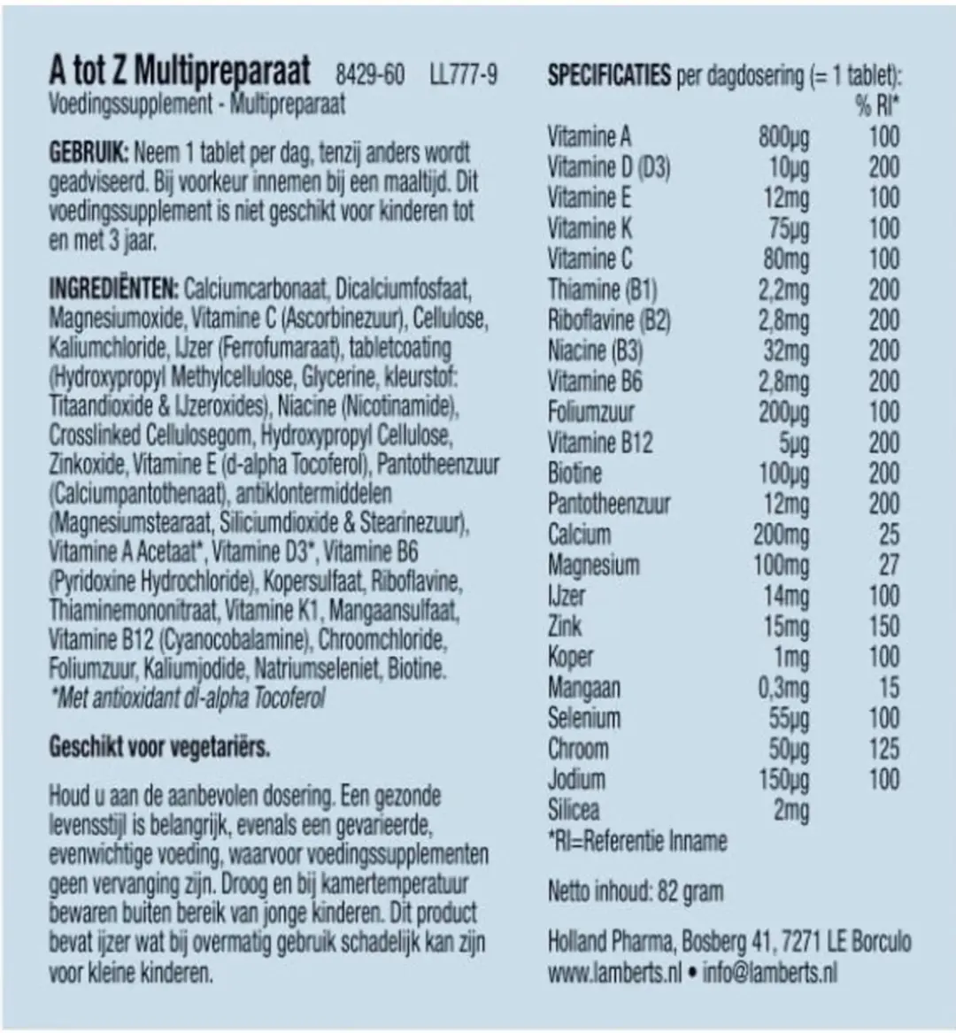 Lamberts A-Z Multi 60 Tabletten