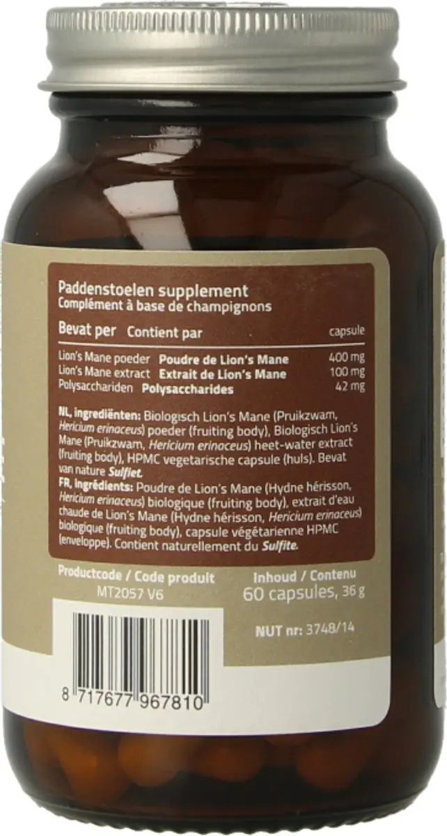 Mattisson Lion's Mane 400mg Capsules 60 Stuks - Biologisch