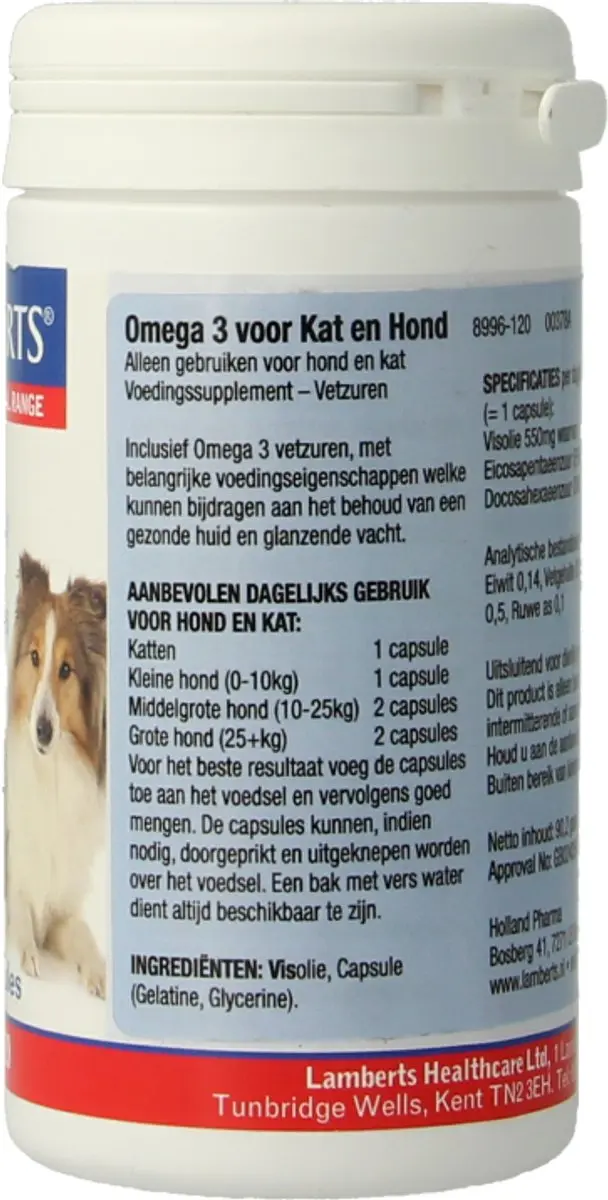 Lamberts Omega 3 Honden & Katten 120 Capsules