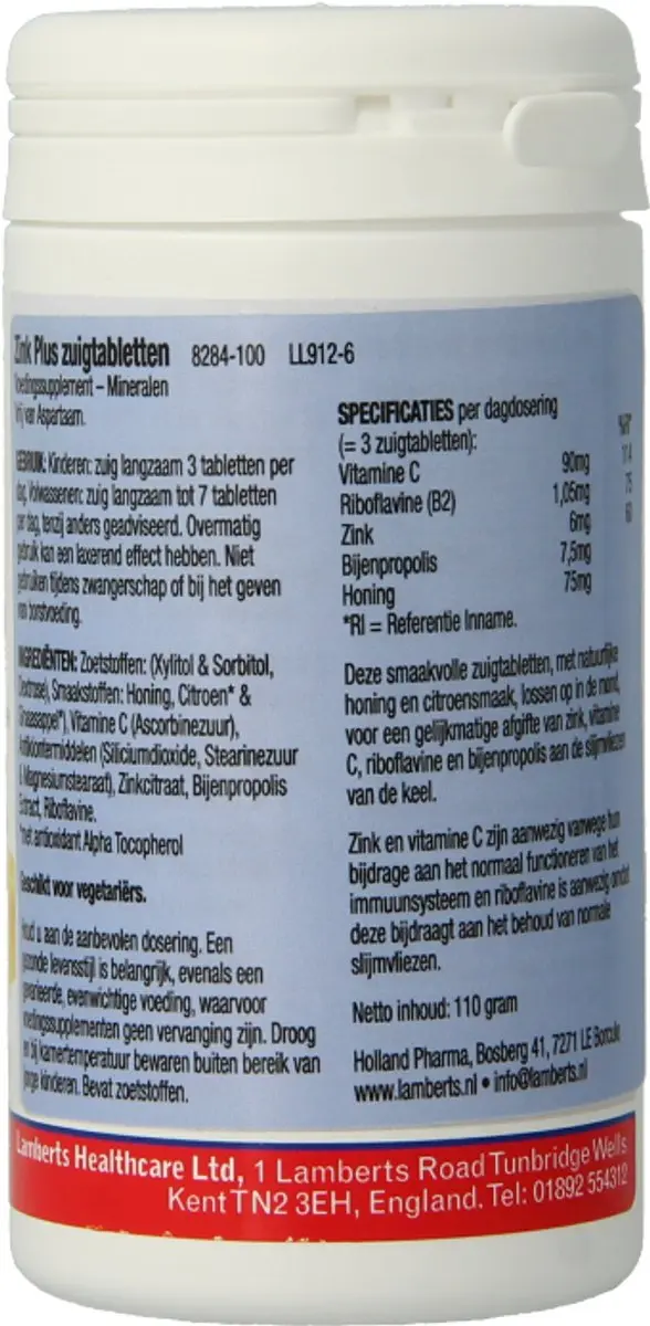 Lamberts Zink Plus 100 Zuigtabletten - 100mg