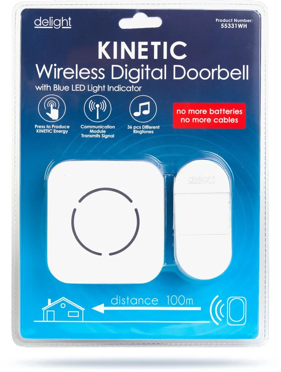 Delight Digitale Deurbel Kinetisch 55331WH - Wit