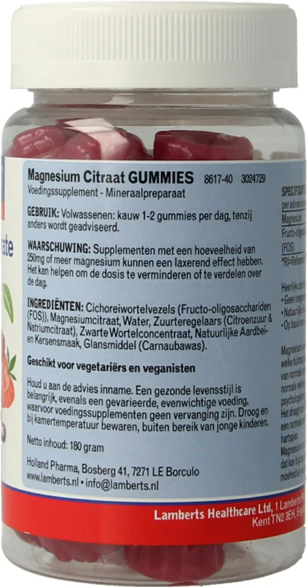 Lamberts Magnesiumcitraat Gummies 40 Stuks