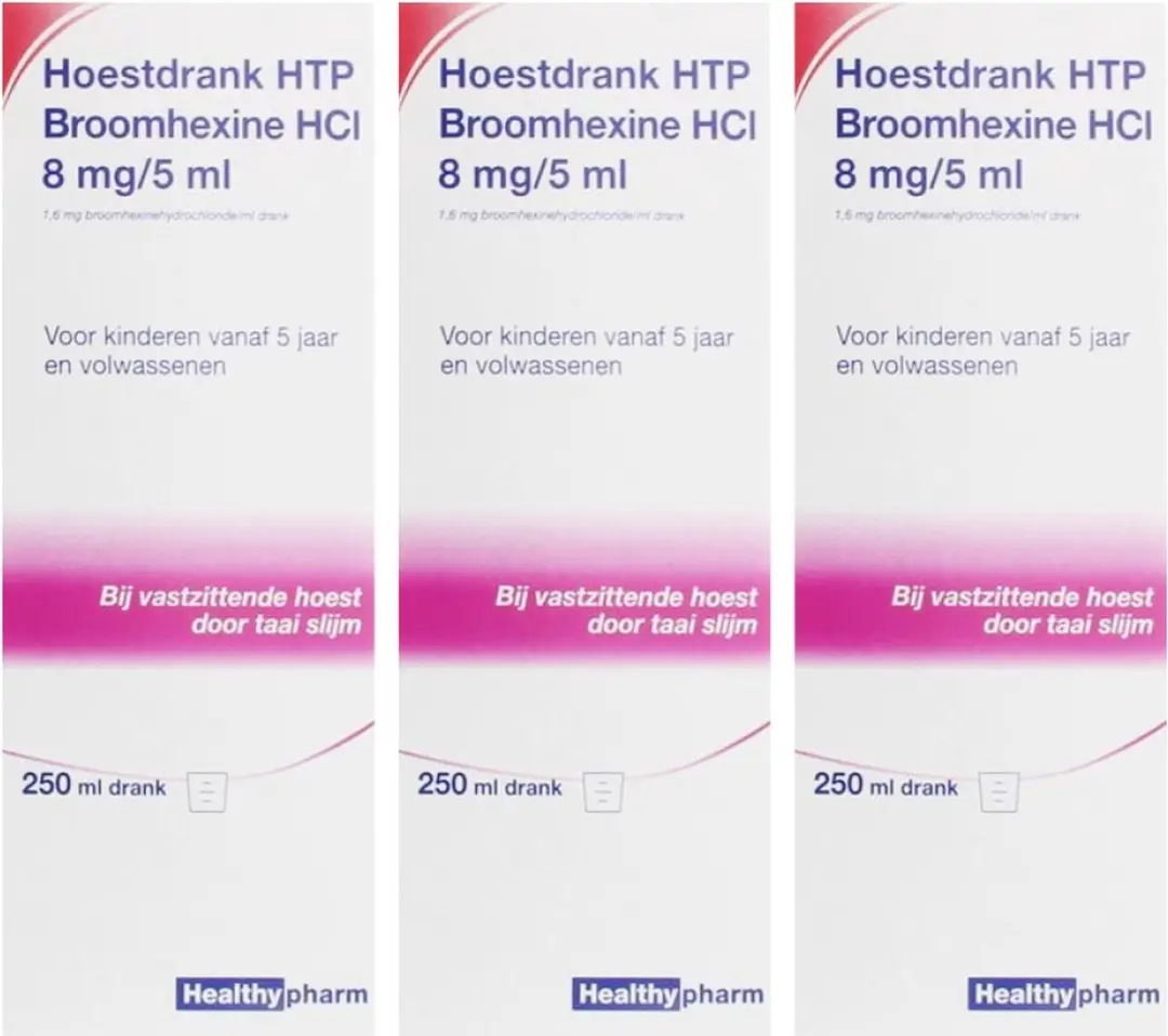 Healthypharm Hoestdrank Volwassen 8mg/5ml - 250ml - 3 Stuks