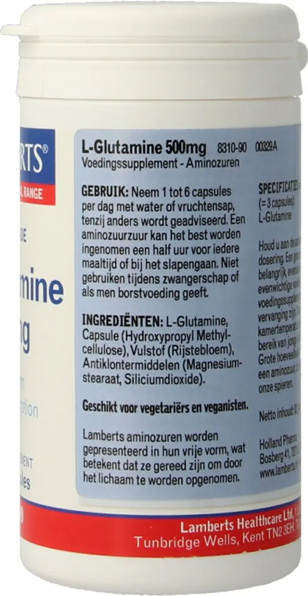 Lamberts L-Glutamine 500mg - 90 Capsules