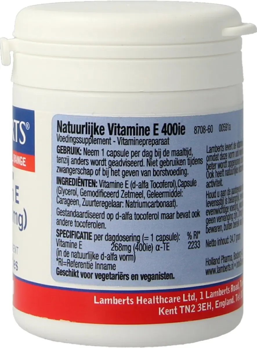 Lamberts Vitamine E 400IE 60 Stuks