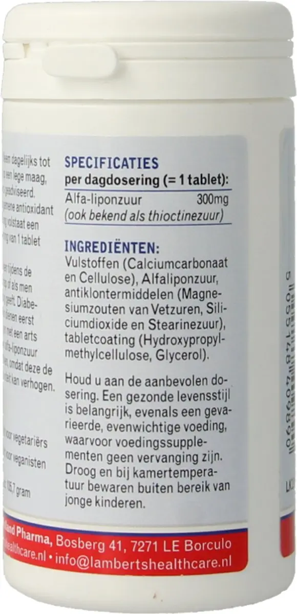 Lamberts Alfa Liponzuur 300mg 90 Tabletten