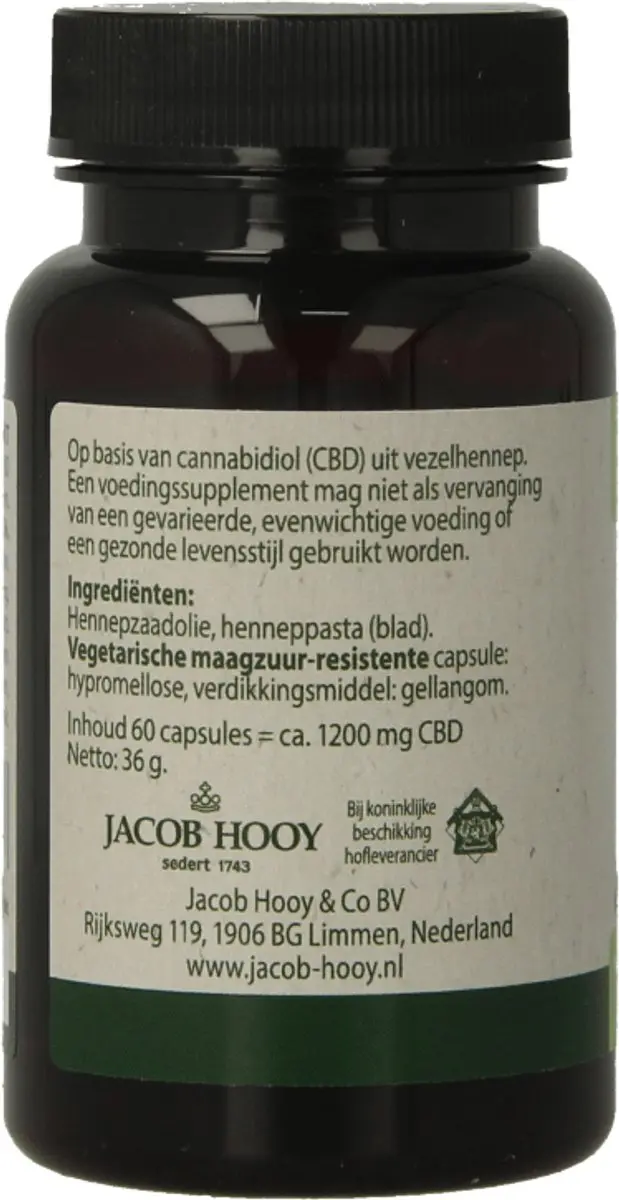 Jacob Hooy CBD Capsules 60 Stuks - 20mg