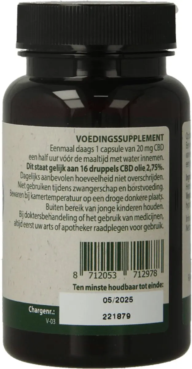 Jacob Hooy CBD Capsules 60 Stuks - 20mg