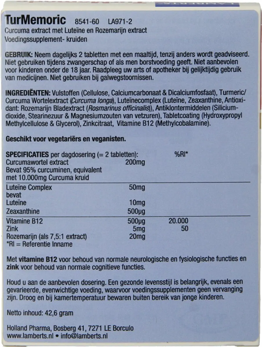 Lamberts Turmemoric 60 Tabletten