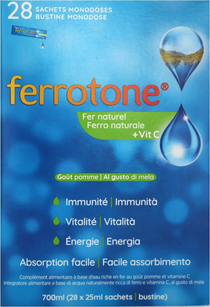 Ferrotone Natuurlijk IJzer + Vitamine C 28 Zakjes