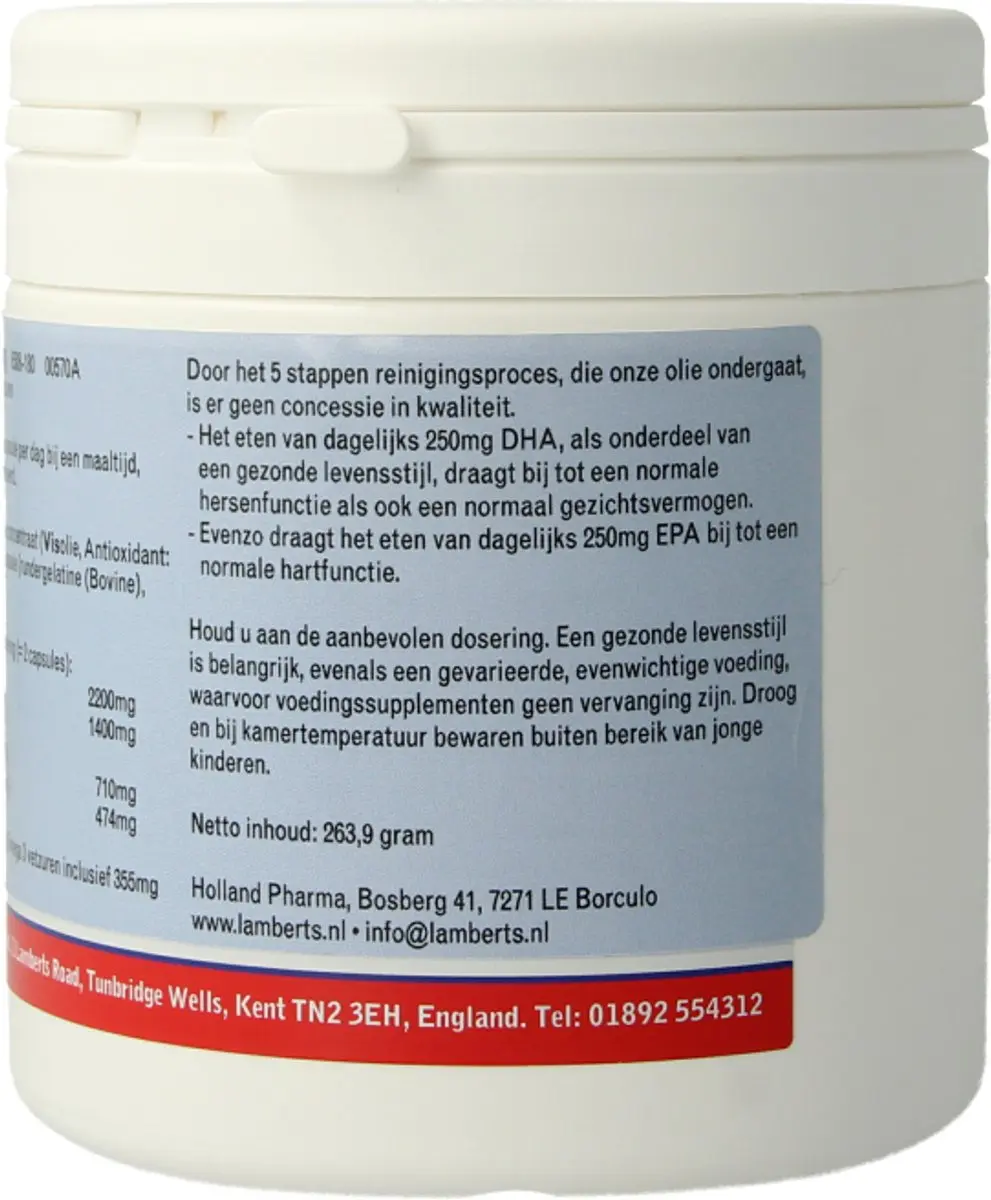 Lamberts Pure Visolie 1100mg - 180 Capsules