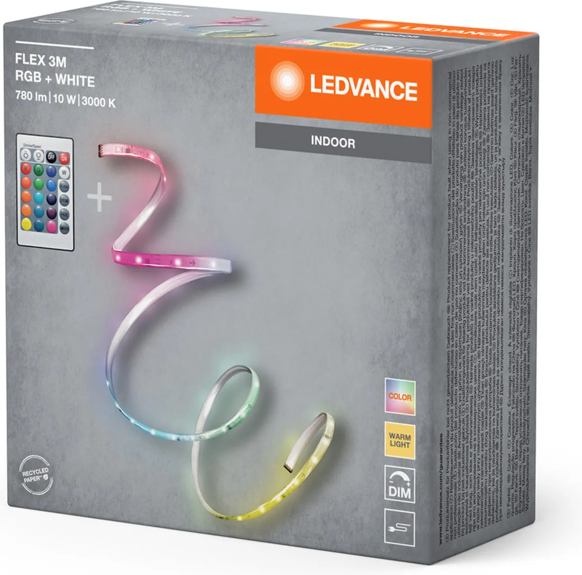 LEDVANCE FLEX 3M RGB 830 RC LED-Strip 9W - Wit - 600lm