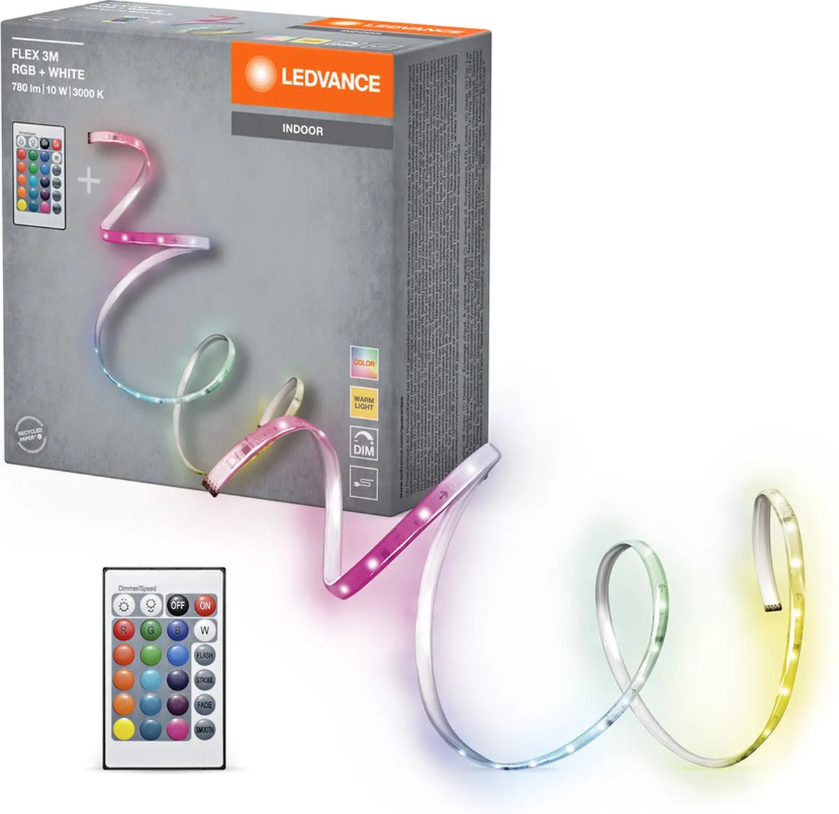LEDVANCE FLEX 3M RGB 830 RC LED-Strip 9W - Wit - 600lm