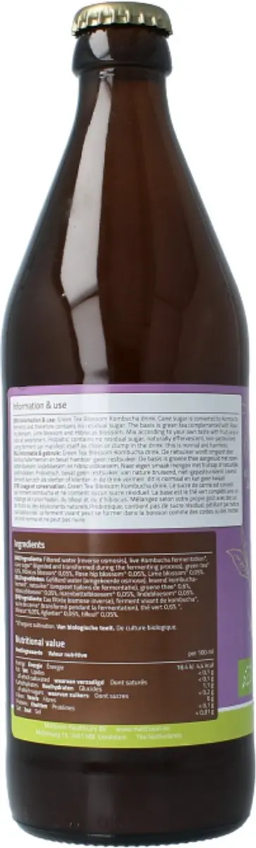 Mattisson Biologische Kombucha Groene thee & Bloesem 500ml