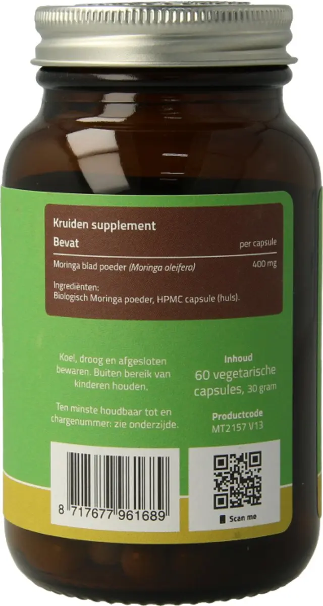Mattisson Biologisch Moringa Blad 400mg Voedingssupplement 60 Capsules