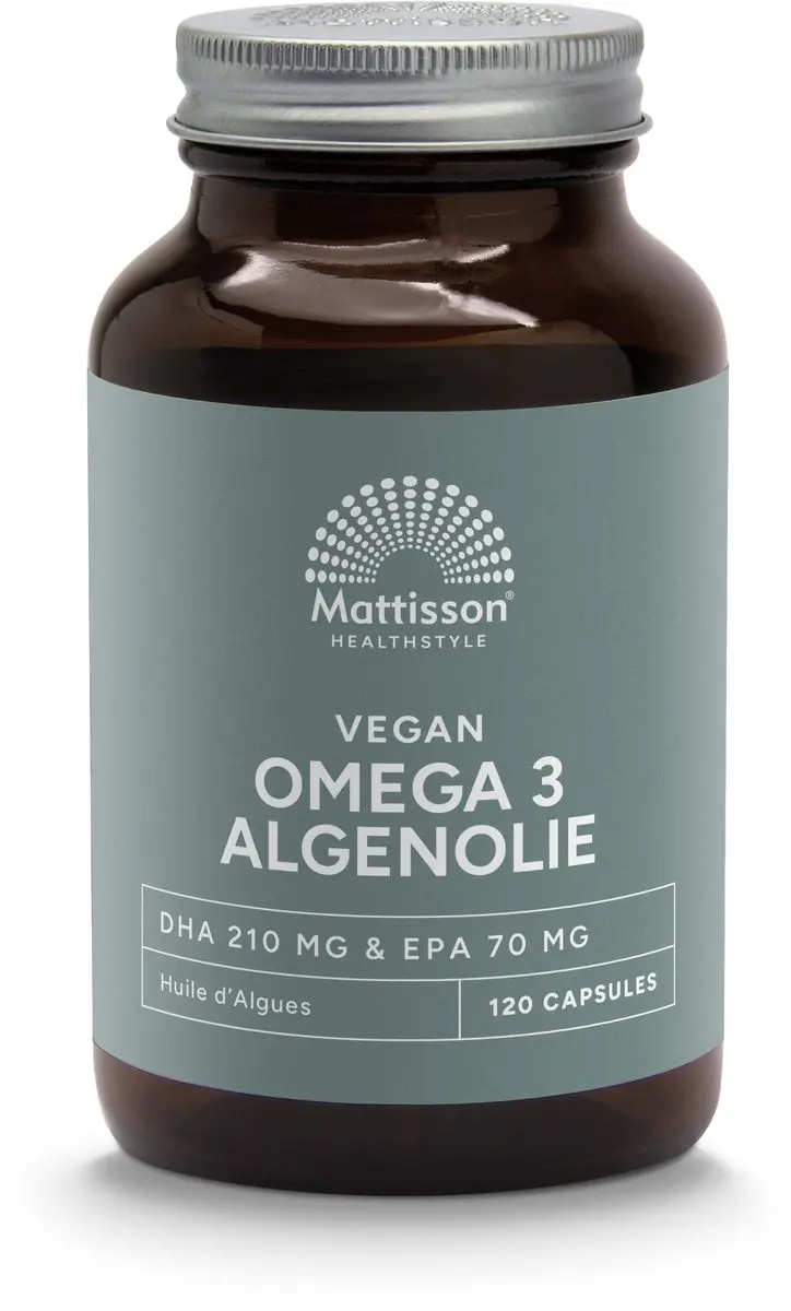 Mattisson Vegan Algenolie Omega 3 120 Capsules - DHA 210mg & EPA 70mg
