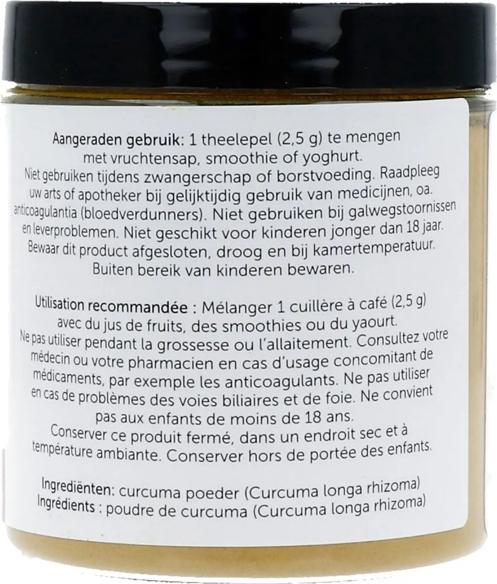 Jacob Hooy Pure Curcumapoeder 110g