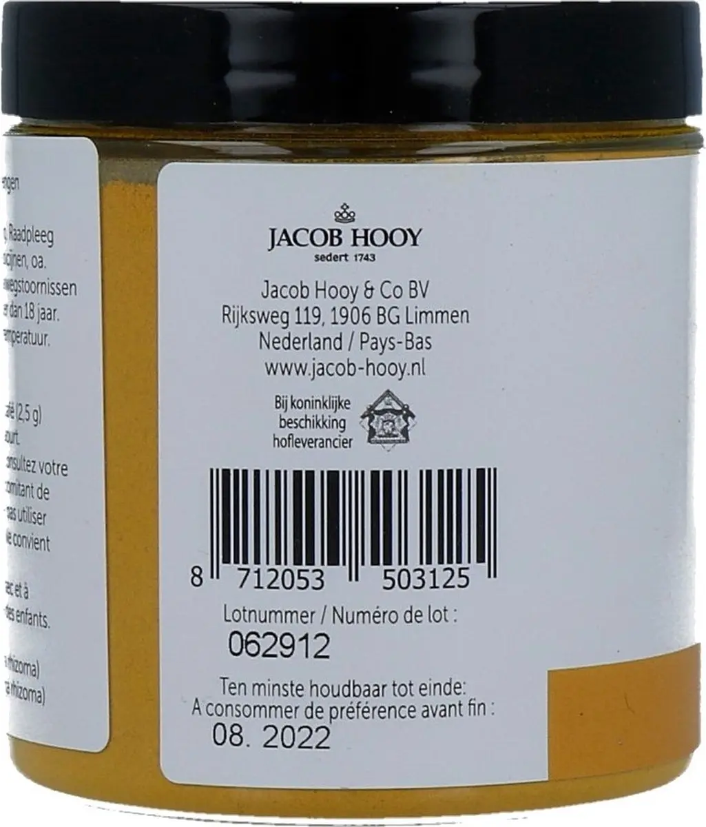 Jacob Hooy Pure Curcumapoeder 110g